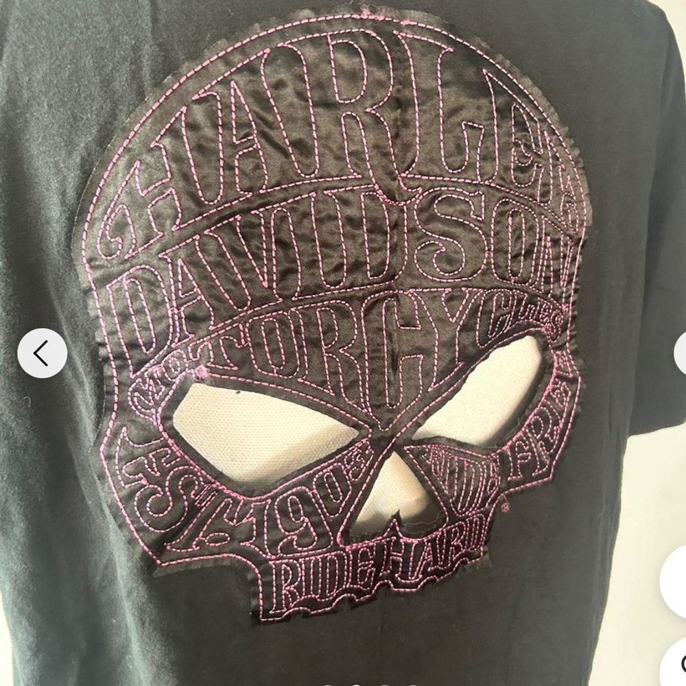 Harley Davidson Skull Cut Out Shirt